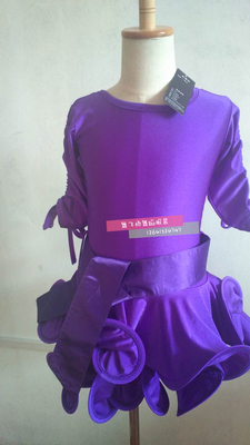新款包邮少儿童拉丁舞裙女童拉丁舞表演服规定服比赛练功考级服装