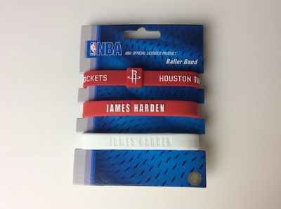 包邮NBA正品火箭队詹姆斯哈登白红13号 3个装运动手环腕带圈球迷