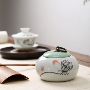 粗陶茶叶罐 陶瓷醒茶罐 密封罐 中号普洱茶叶包装礼盒 特价茶具