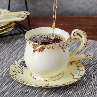 欧式咖啡杯套装简约 陶瓷红茶杯英式茶具下午茶杯子碟送勺子架子