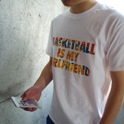 青少年夏季篮球运动T恤 男女潮牌加大纯棉短袖大码 英文印花半袖