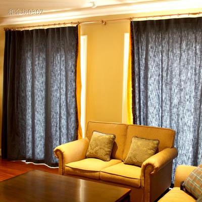 美式 现代简约客厅卧室 遮光装饰 高档定制 棉麻双层窗帘 成品帘