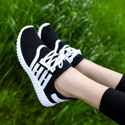 女鞋夏韩版低帮系带小白鞋软底平跟透气运动鞋跑步鞋休闲鞋旅游鞋