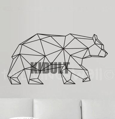 包邮创意几何北极熊图案北欧ins墙贴背景装饰贴纸电视墙壁画