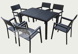 特价户外塑木桌椅庭院塑木椅条凳塑木户外休闲椅户外椅塑木桌凳子