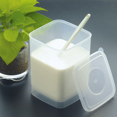 日本进口 酸奶保存盒 厨房带量勺保鲜盒 刻度标示保存容器 1.15L