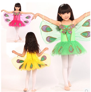 儿童六一演出服装舞蹈服饰幼儿园小蜜蜂蝴蝶小鸟带翅膀群舞表演服