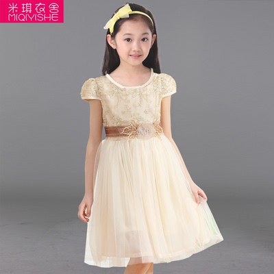 童装2015夏装女童连衣裙夏季新款短袖韩版公主裙儿童女孩蕾丝裙子
