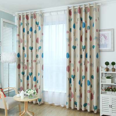 赛尔斯顿卡通树成品定制窗帘遮光窗帘遮光布料客厅加厚遮光布