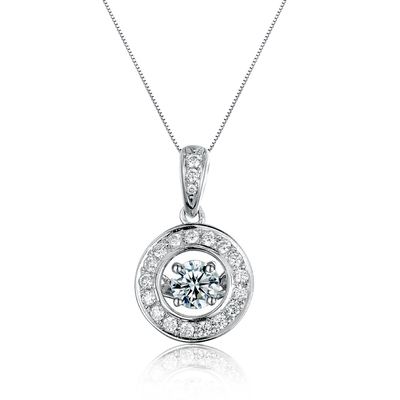 俊皇珠宝18k白金镶嵌天然南非钻石吊坠 女 主石是灵动的