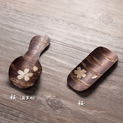 日本传统工艺 角馆桦细工 八柳 手作山樱树皮茶匙茶箕 日式茶具