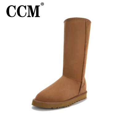 新款正品代购CCM雪地靴5815羊皮毛一体欧美冬季保暖高筒平跟女靴