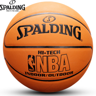 正品SPALDING斯伯丁PU篮球耐磨软皮NBA室外室内水泥地篮球74-600