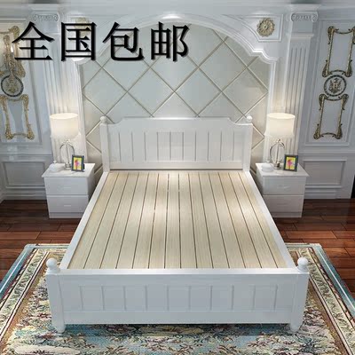 爱家 实木床1.8松木床成人床1.2白色欧式1.5双人床儿童单人床1米