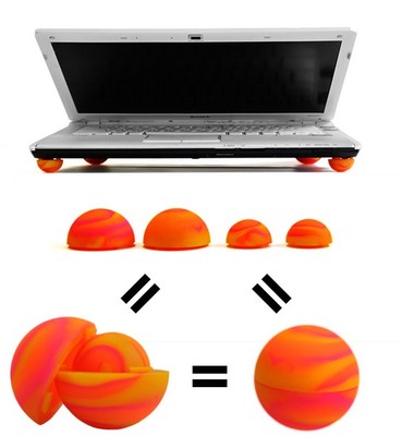 笔记本电脑散热球脚垫通用 可爱硅胶支架便携苹果防滑散热垫器