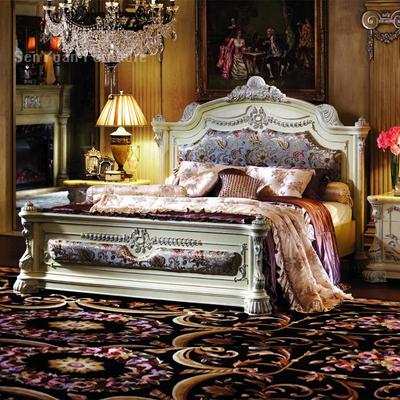 欧式双人软靠床 法式床双人床实木雕花大床 高档奢华公主婚床特价
