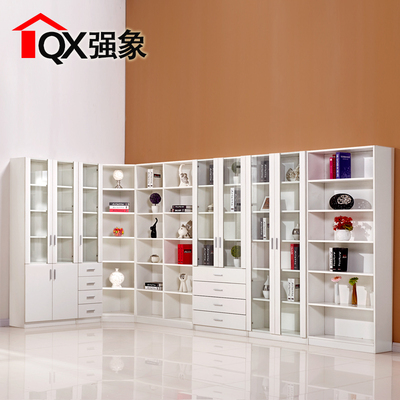 强象书房家具 整体书橱自由组合书柜 简易书架展示柜玻璃门F-001