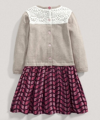 现货 英国mamas-papas童装代购  新款女童蕾丝针织上衣假二件套装