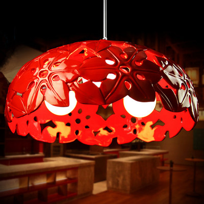 简约后现代树脂吊灯艺术餐厅客厅吊灯红绿白苹果吊灯酒吧镂空吊灯