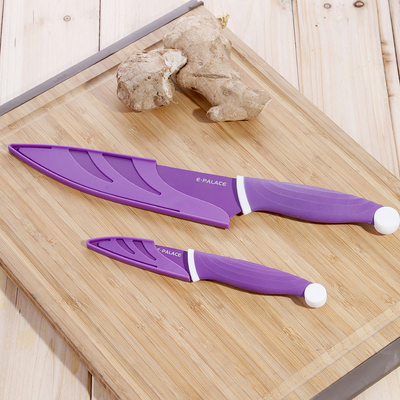小资水果刀多用刀2套切片刀蔬菜刀不锈钢双刀组合家用厨房刀具紫