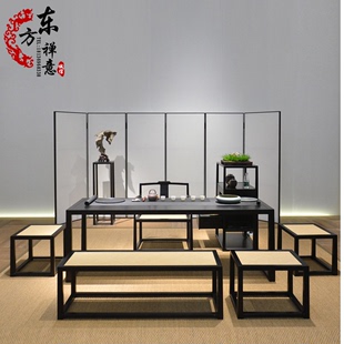 新中式茶桌椅子组合实木现代简约客厅功夫茶几台禅意茶室家具定制
