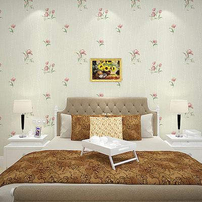 浪漫田园简约素色3D无纺布壁纸 客厅餐厅卧室背景纯色墙纸