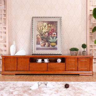 实木电视柜茶几组合橡木简约现代中式客厅家具整装电视柜组合套装