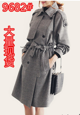 韩国薄2016春秋新款韩版修身显瘦双排扣中长款气质女式风衣外套