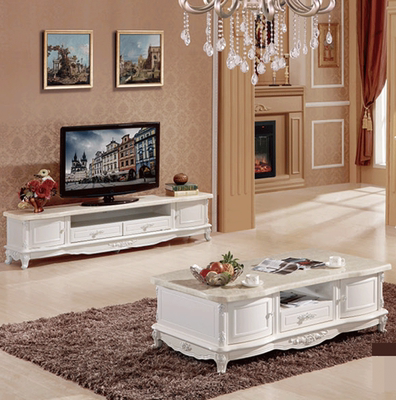 欧式茶台茶几电视柜组合搭配客厅沙发家具大理石面桌子伸缩桌子