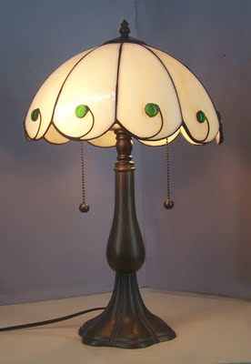 帝凡尼简约欧式地中海台灯/卧室书房床头彩色玻璃台灯（有蓝色）