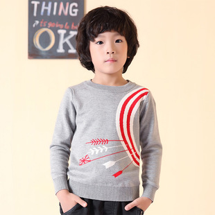 君德童装毛衣 2016秋季新款韩版男童针织衫中小童圆领套头毛衣衫