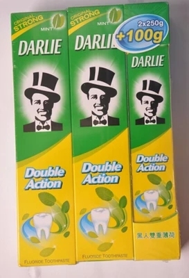香港代购原装进口黑人牙膏DARLIE双重薄荷牙膏250G*2送100G