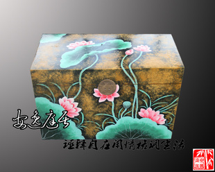 中式实木彩绘衣物储藏多用箱子茶水电话桌装饰床头柜坐具可定制
