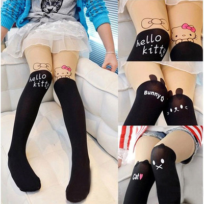 女童丝袜2015春夏儿童卡通弹力连裤袜子长筒袜9.9包邮