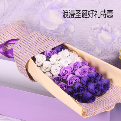 33朵玫瑰香皂花束肥皂花礼盒微商货源创意七夕情人节礼物送女友