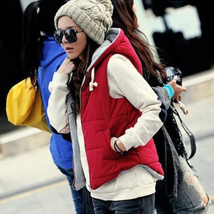 2014新款韩版背心夹潮棉马甲女装带帽时尚加厚棉马夹短外套