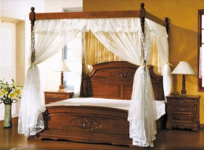 全实木双人大床1.8米香樟木西班牙婚床 床头柜 欧美乡村家具特价