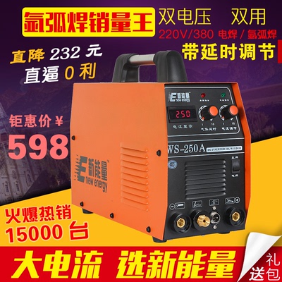 新能量WS-200A 250A逆变直流不锈钢220V电焊/氩弧焊两用电焊机