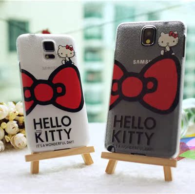Hello Kitty凯蒂猫 荔枝纹透明三星S5/Note3手机壳 可爱卡通