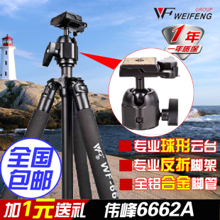 伟峰 WF-6662A 专业铝合金三角架 单反数码相机三脚架 原厂背包