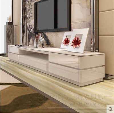 时尚现代简约板式电视柜组合白色烤漆创意大小户型电视机墙柜地柜