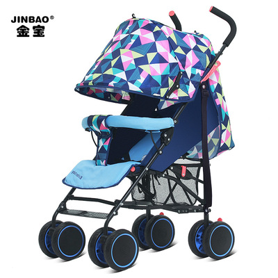 金宝童车厂家批发夏季轻便伞车可坐可躺便携婴儿推车