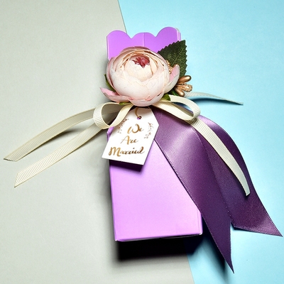 喜糖盒 欧式创意糖果盒 紫色喜糖盒欧式高档喜糖盒 喜糖盒子纸盒