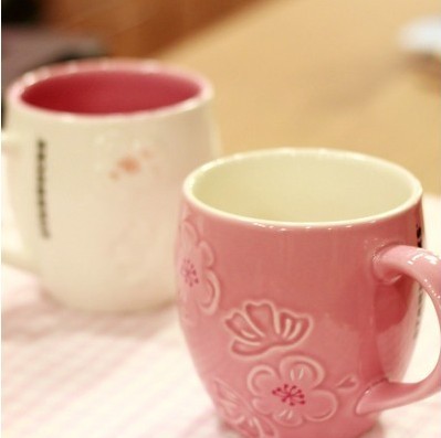 正品星巴克樱花杯2014创意马克杯咖啡杯陶瓷杯水杯包邮情侣对杯