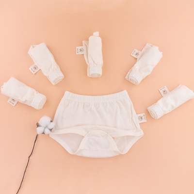 婴儿内裤女纯棉0-1新生儿小内裤夏季包纸尿片的a类宝宝有机棉开档