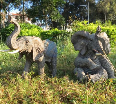 树脂动物雕塑工艺品家居酒店别墅花园林绿化装饰摆件仿真大象雕像