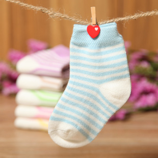 春秋冬彩色条纹宝宝袜子 0-1-3岁精梳棉儿童袜子 松口婴儿袜子