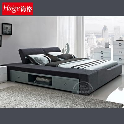 海格家居 卧室家具 休闲布艺床 双人床 布床 软床 HG102N696