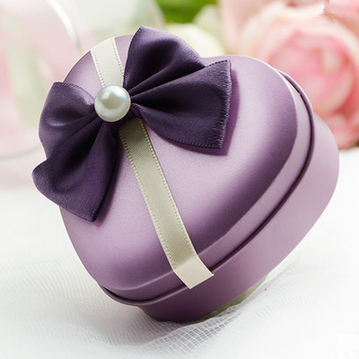创意喜糖盒 心形马口铁个性铁盒 韩式紫色 喜糖盒子 2012年款