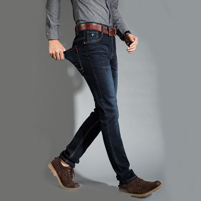 新款男式牛仔裤高弹修身小直筒裤 韩版中腰男士牛仔裤WG002